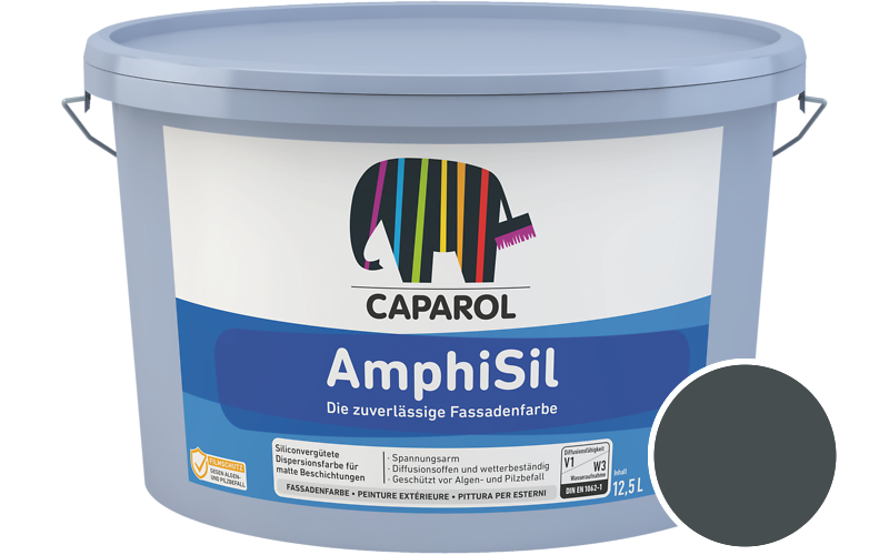 Caparol AmphiSil 12,5L Fassadenfarbe / Getnt im Farbton RAL 7026 Granitgrau
