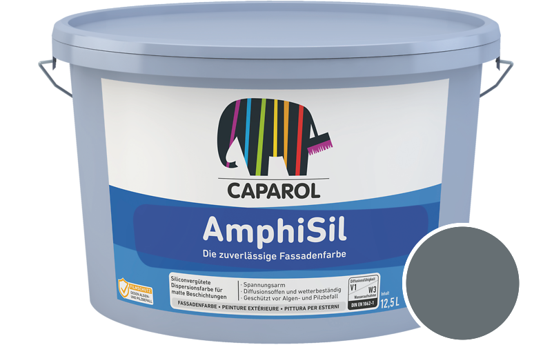 Caparol AmphiSil 2,5L Fassadenfarbe / Getnt im Farbton RAL 7031 Blaugrau