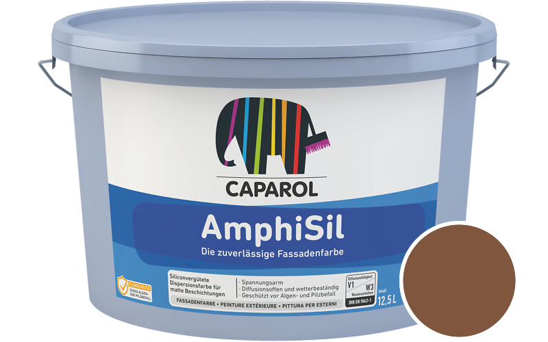 Caparol AmphiSil 2,5L Fassadenfarbe / Getönt im Farbton RAL 8003 Lehmbraun