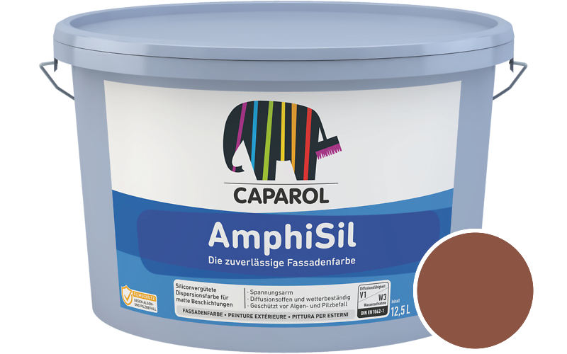 Caparol AmphiSil 2,5L Fassadenfarbe / Getnt im Farbton RAL 8004 Kupferbraun