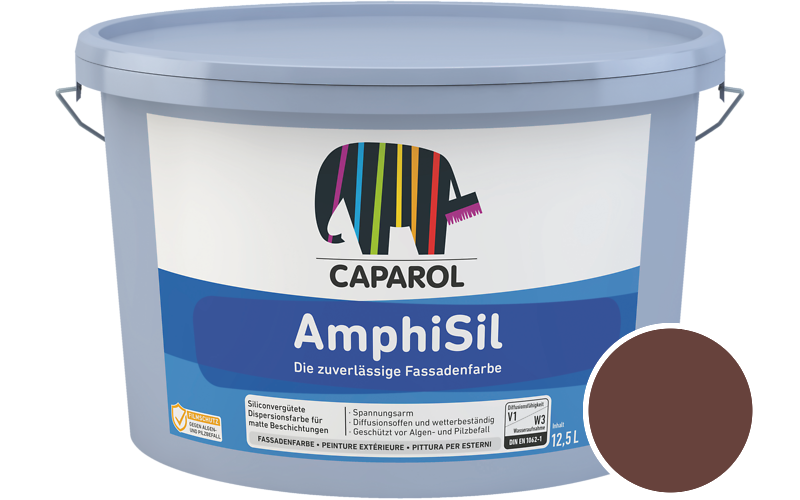 Caparol AmphiSil 2,5L Fassadenfarbe / Getnt im Farbton RAL 8012 Rotbraun