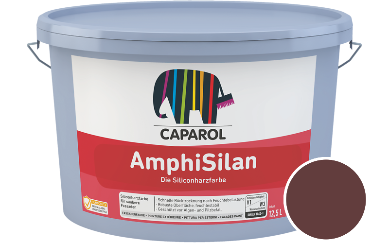 Caparol AmphiSilan 2,5L Fassadenfarbe / Getnt im Farbton Barolo 35