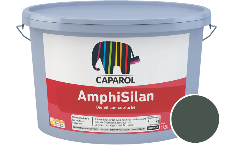 Caparol AmphiSilan 2,5L Fassadenfarbe / Getnt im Farbton Malachit 5