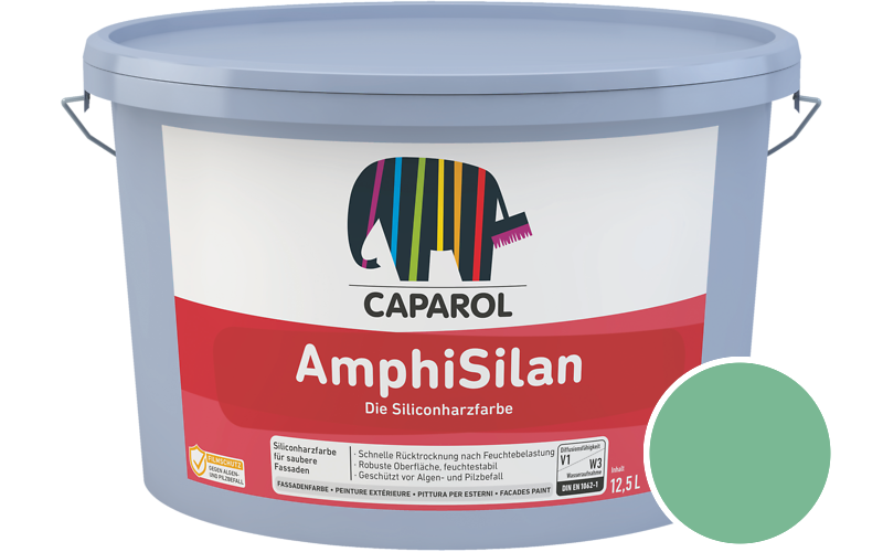 Caparol AmphiSilan 2,5L Fassadenfarbe / Getönt im Farbton Mint 80