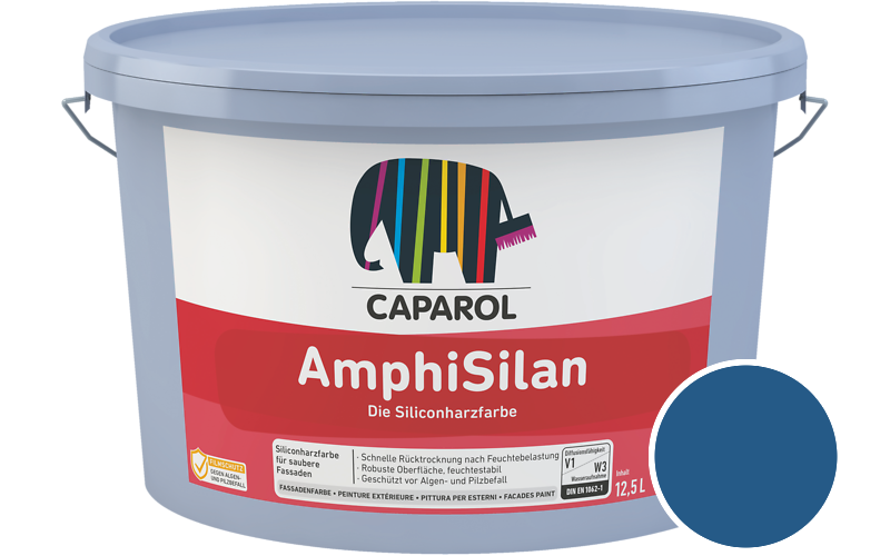 Caparol AmphiSilan 2,5L Fassadenfarbe / Get�nt im Farbton RAL 5005 Signalblau