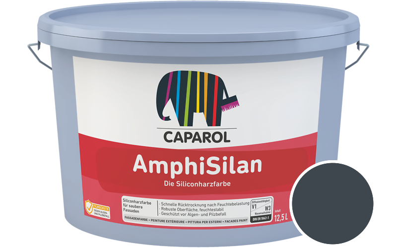 Caparol AmphiSilan 2,5L Fassadenfarbe / Getnt im Farbton RAL 5008 Graublau