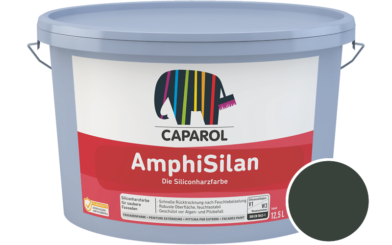 Caparol AmphiSilan 2,5L Fassadenfarbe / Get�nt im Farbton RAL 6009 Tannengr�n