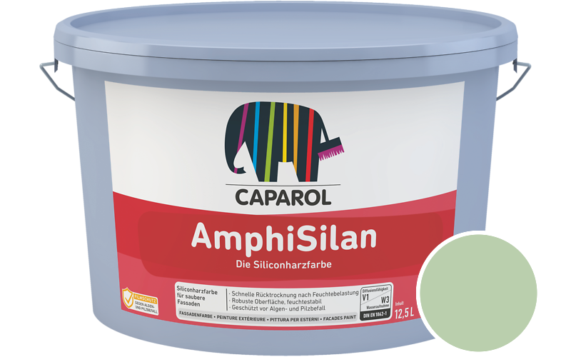 Caparol AmphiSilan 2,5L Fassadenfarbe / Getnt im Farbton RAL 6019 Weissgrn