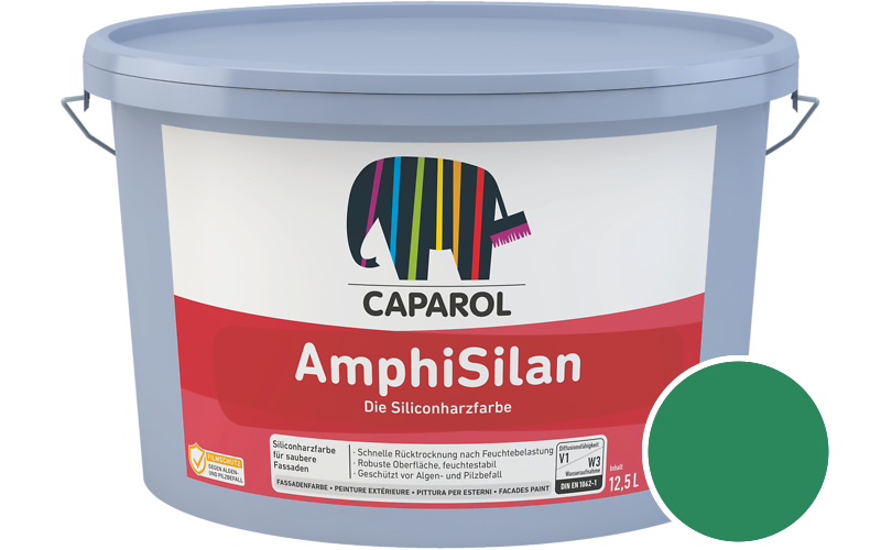 Caparol AmphiSilan 2,5L Fassadenfarbe / Get�nt im Farbton RAL 6024 Verkehrsgr�n