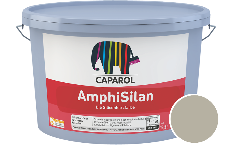 Caparol AmphiSilan 7,5L Fassadenfarbe / Getnt im Farbton RAL 7032 Kieselgrau