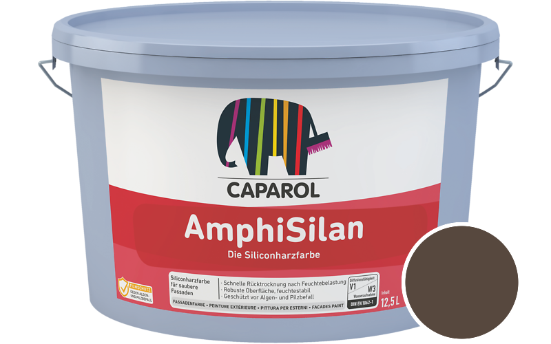 Caparol AmphiSilan 2,5L Fassadenfarbe / Getnt im Farbton RAL 8028 Terrabraun