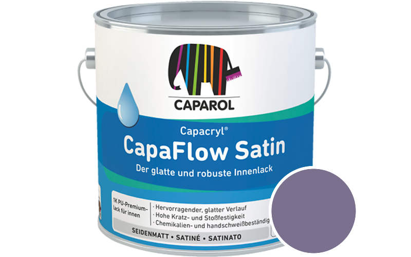 Caparol Capacryl CapaFlow Satin 2,5L Acryl-Lack / Getnt im Farbton Amethyst 105