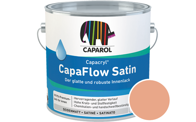 Caparol Capacryl CapaFlow Satin 2,5L Acryl-Lack / Getnt im Farbton Aprico 115