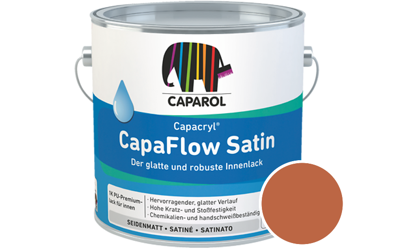 Caparol Capacryl CapaFlow Satin 750ml Acryl-Lack / Getnt im Farbton Aprico 125