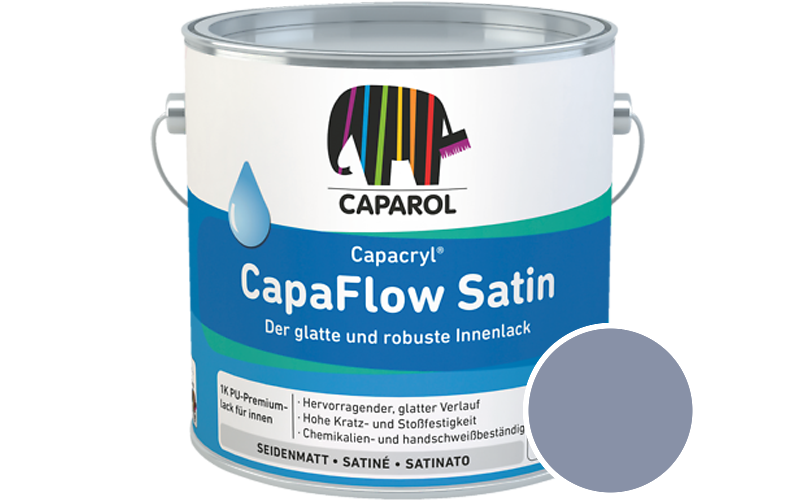 Caparol Capacryl CapaFlow Satin 2,5L Acryl-Lack / Getnt im Farbton Aquarell 70