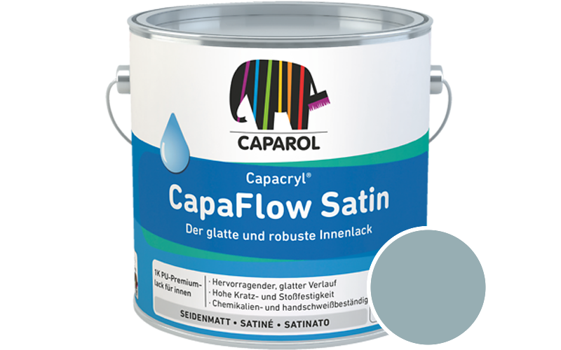Caparol Capacryl CapaFlow Satin 2,5L Acryl-Lack / Getnt im Farbton Arctis 70