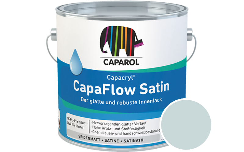 Caparol Capacryl CapaFlow Satin 2,5L Acryl-Lack / Getnt im Farbton Arctis 90