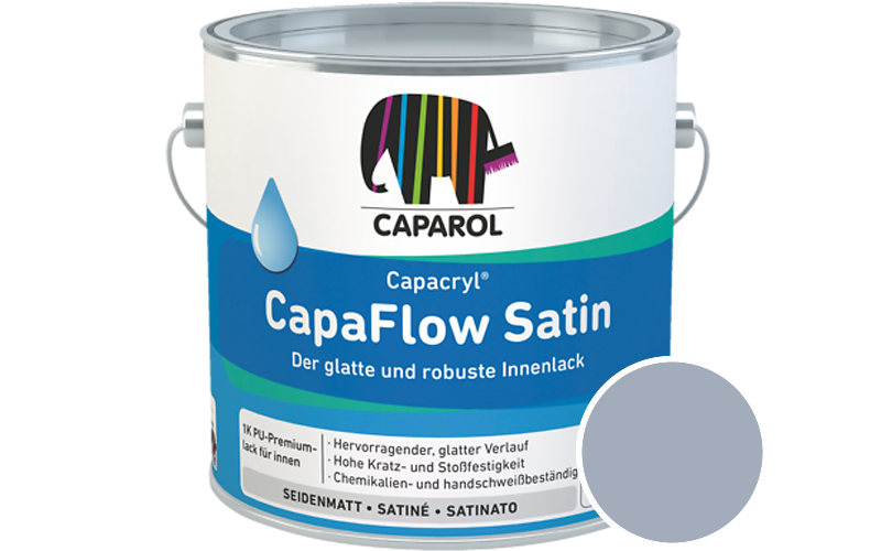 Caparol Capacryl CapaFlow Satin 2,5L Acryl-Lack / Getnt im Farbton Astra 35