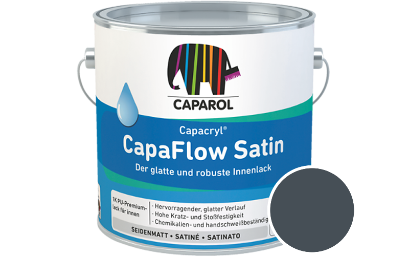 Caparol Capacryl CapaFlow Satin 2,5L Acryl-Lack / Getnt im Farbton Atlantis 0