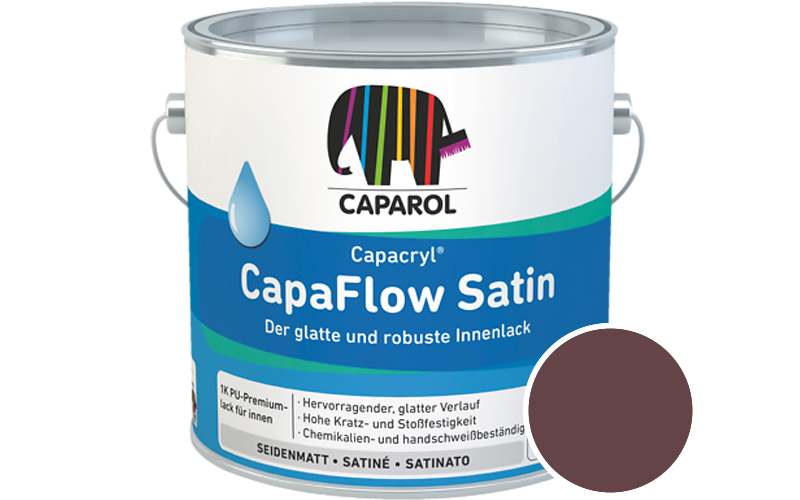 Caparol Capacryl CapaFlow Satin 2,5L Acryl-Lack / Getnt im Farbton Baccara 5