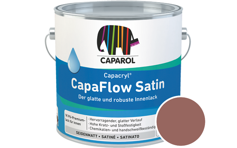Caparol Capacryl CapaFlow Satin 750ml Acryl-Lack / Getnt im Farbton Bordeaux 40
