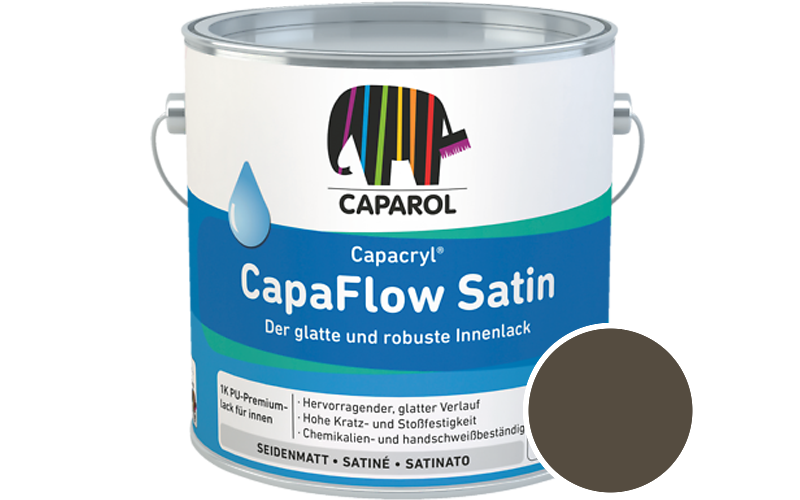 Caparol Capacryl CapaFlow Satin 2,5L Acryl-Lack / Getnt im Farbton Brasil 25