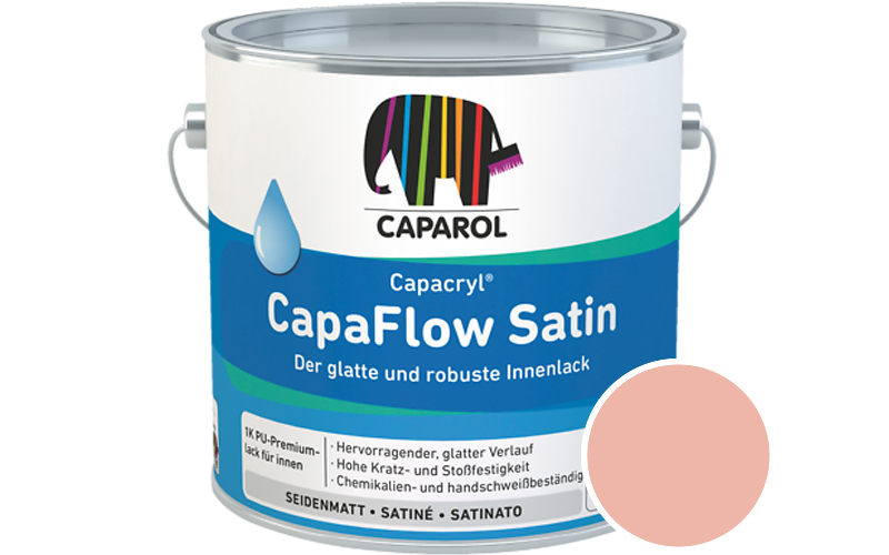Caparol Capacryl CapaFlow Satin 2,5L Acryl-Lack / Getnt im Farbton Cameo 145