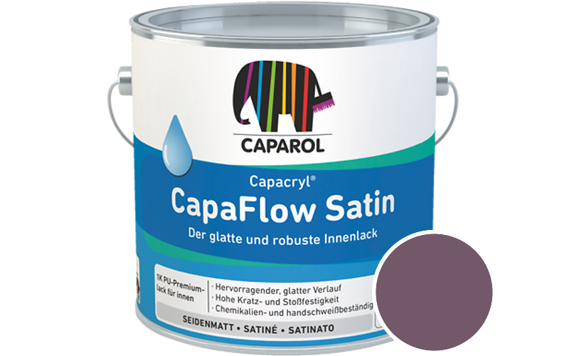 Caparol Capacryl CapaFlow Satin 2,5L Acryl-Lack / Getnt im Farbton Clematis 35
