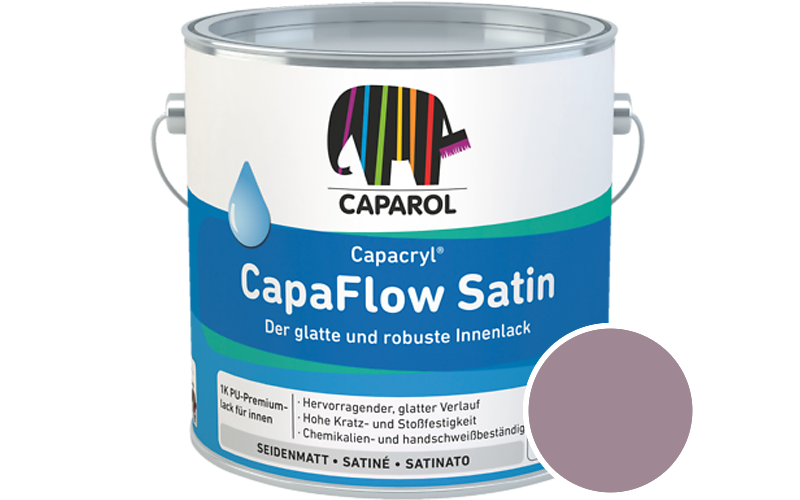 Caparol Capacryl CapaFlow Satin 2,5L Acryl-Lack / Get�nt im Farbton Clematis 45