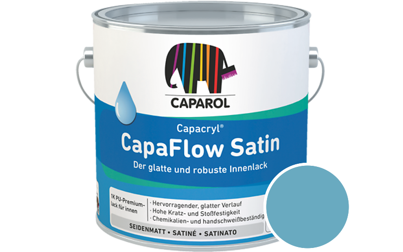 Caparol Capacryl CapaFlow Satin 2,5L Acryl-Lack / Getnt im Farbton Coelin 105