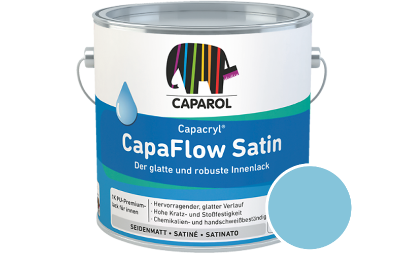 Caparol Capacryl CapaFlow Satin 2,5L Acryl-Lack / Getnt im Farbton Coelin 110