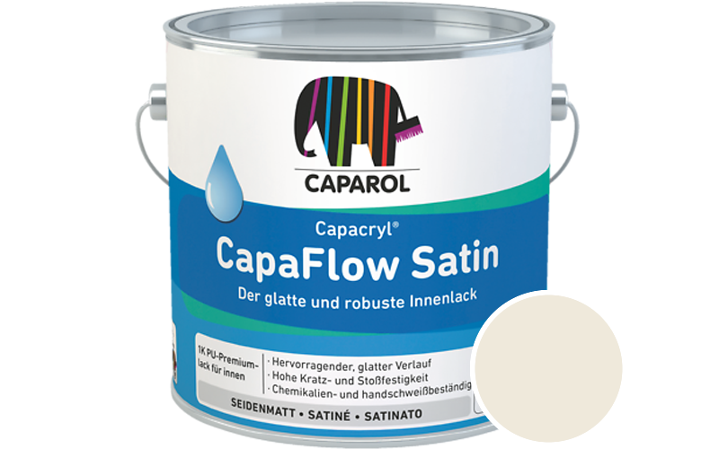 Caparol Capacryl CapaFlow Satin 2,5L Acryl-Lack / Getnt im Farbton Curry 25