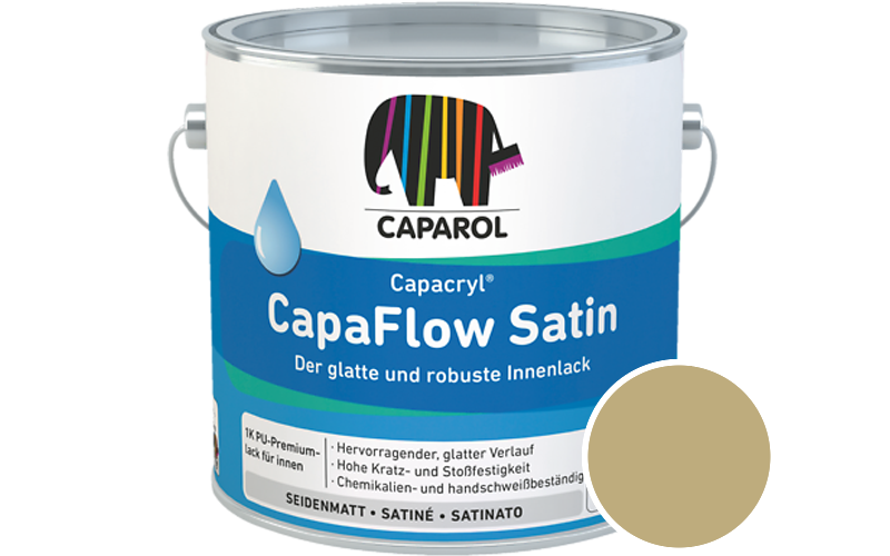 Caparol Capacryl CapaFlow Satin 2,5L Acryl-Lack / Getnt im Farbton Curry 40