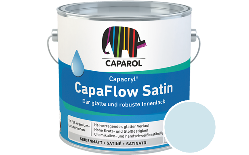 Caparol Capacryl CapaFlow Satin 2,5L Acryl-Lack / Getnt im Farbton Donau 18