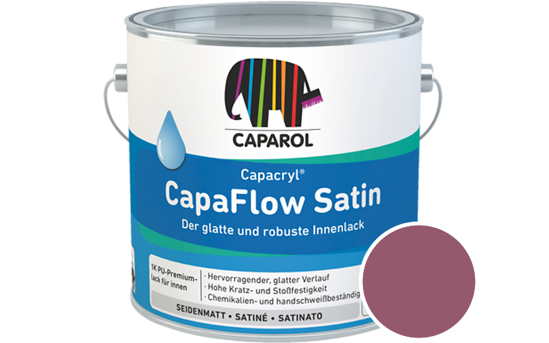 Caparol Capacryl CapaFlow Satin 2,5L Acryl-Lack / Getnt im Farbton Flamenco 130