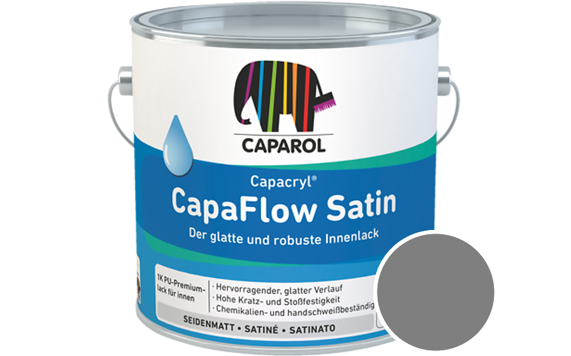 Caparol Capacryl CapaFlow Satin 750ml Acryl-Lack / Getnt im Farbton Grau 40