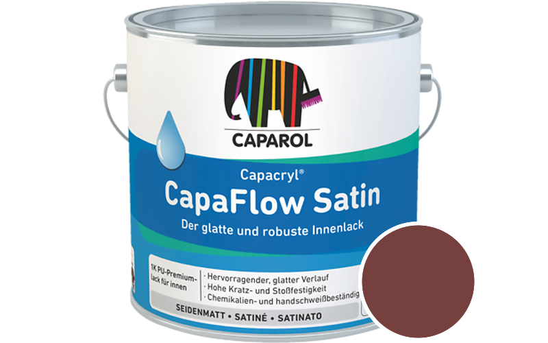 Caparol Capacryl CapaFlow Satin 2,5L Acryl-Lack / Getnt im Farbton Korall 125