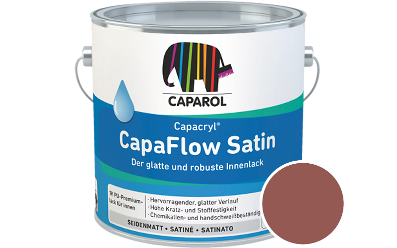 Caparol Capacryl CapaFlow Satin 750ml Acryl-Lack / Getnt im Farbton Korall 135