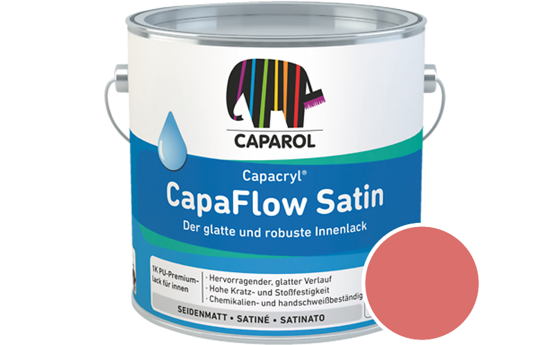 Caparol Capacryl CapaFlow Satin 750ml Acryl-Lack / Getnt im Farbton Korall 170