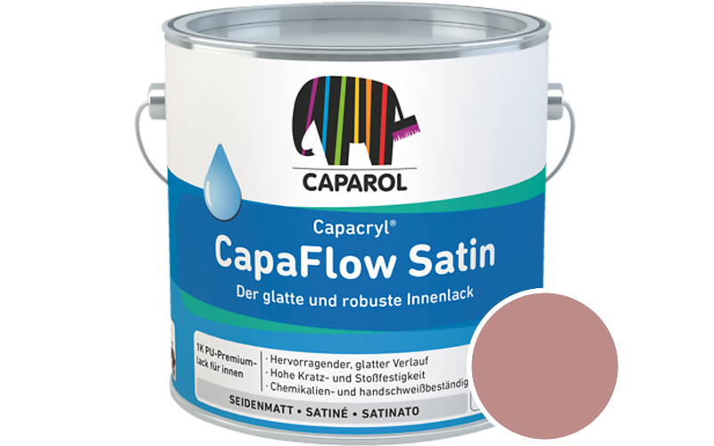 Caparol Capacryl CapaFlow Satin 2,5L Acryl-Lack / Getnt im Farbton Korall 75