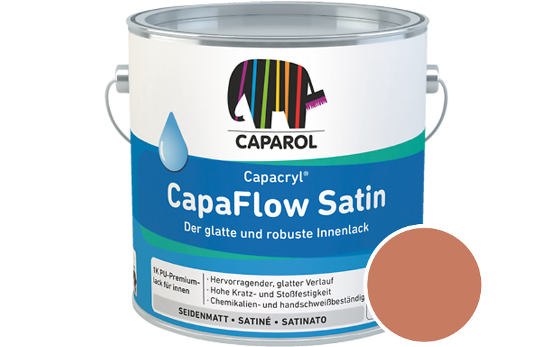 Caparol Capacryl CapaFlow Satin 2,5L Acryl-Lack / Getnt im Farbton Lachs 70