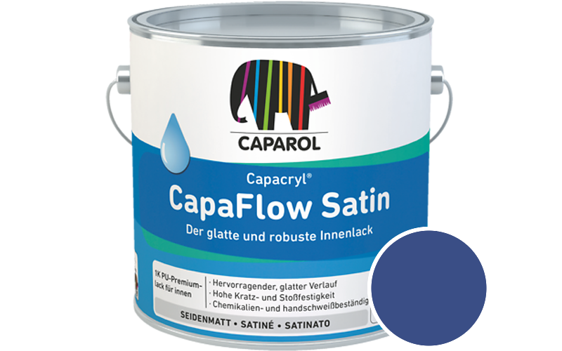 Caparol Capacryl CapaFlow Satin 2,5L Acryl-Lack / Getnt im Farbton Lapis 0