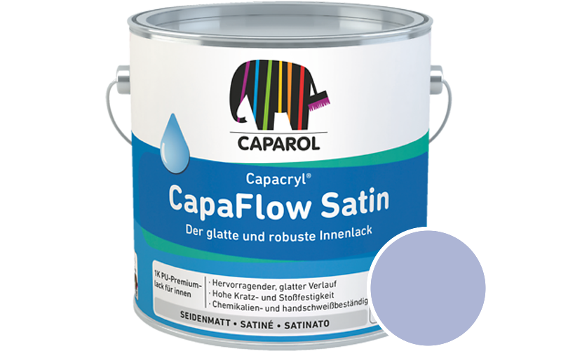 Caparol Capacryl CapaFlow Satin 2,5L Acryl-Lack / Getnt im Farbton Lavendel 135
