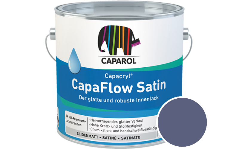 Caparol Capacryl CapaFlow Satin 2,5L Acryl-Lack / Getnt im Farbton Lavendel 95