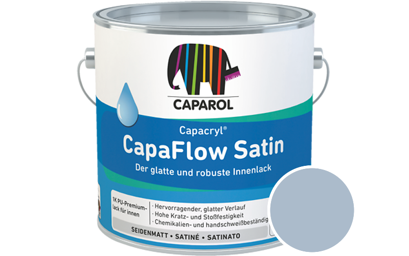 Caparol Capacryl CapaFlow Satin 2,5L Acryl-Lack / Getnt im Farbton Lazur 115