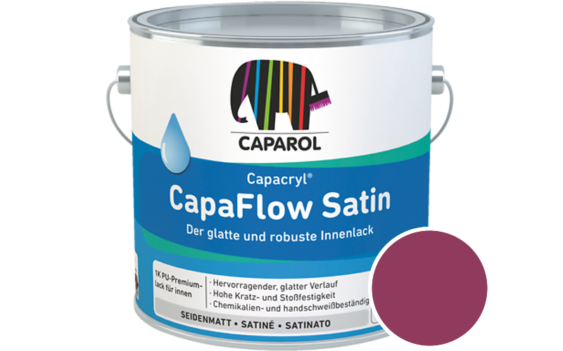 Caparol Capacryl CapaFlow Satin 2,5L Acryl-Lack / Getnt im Farbton Magenta Ava