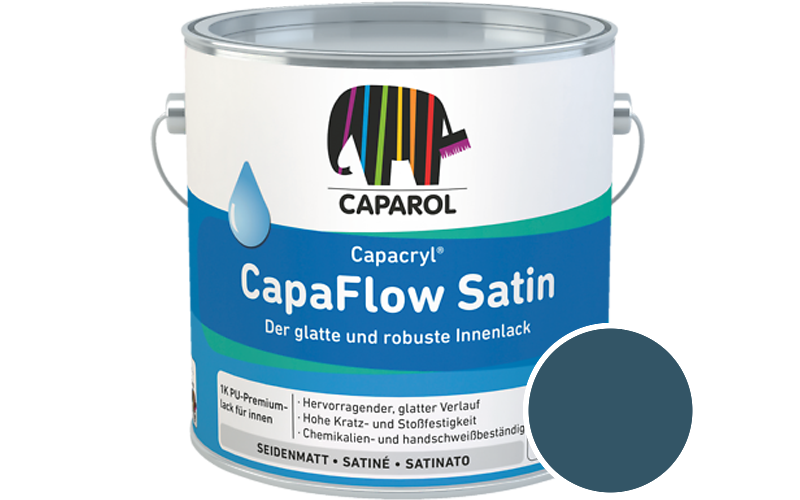 Caparol Capacryl CapaFlow Satin 750ml Acryl-Lack / Getnt im Farbton Pacific 125