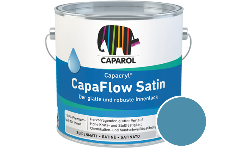 Caparol Capacryl CapaFlow Satin 750ml Acryl-Lack / Getnt im Farbton Pacific 165