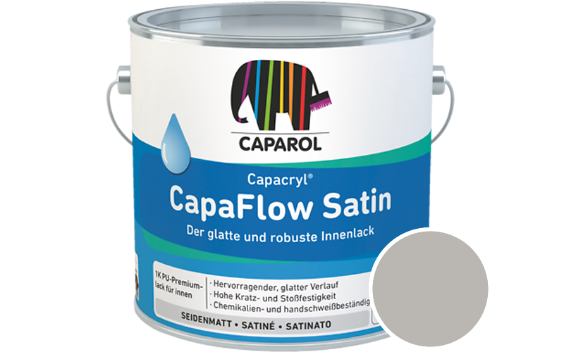 Caparol Capacryl CapaFlow Satin 2,5L Acryl-Lack / Getnt im Farbton Palazzo 15
