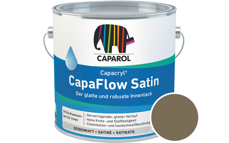 Caparol Capacryl CapaFlow Satin 2,5L Acryl-Lack / Getnt im Farbton Palazzo 160